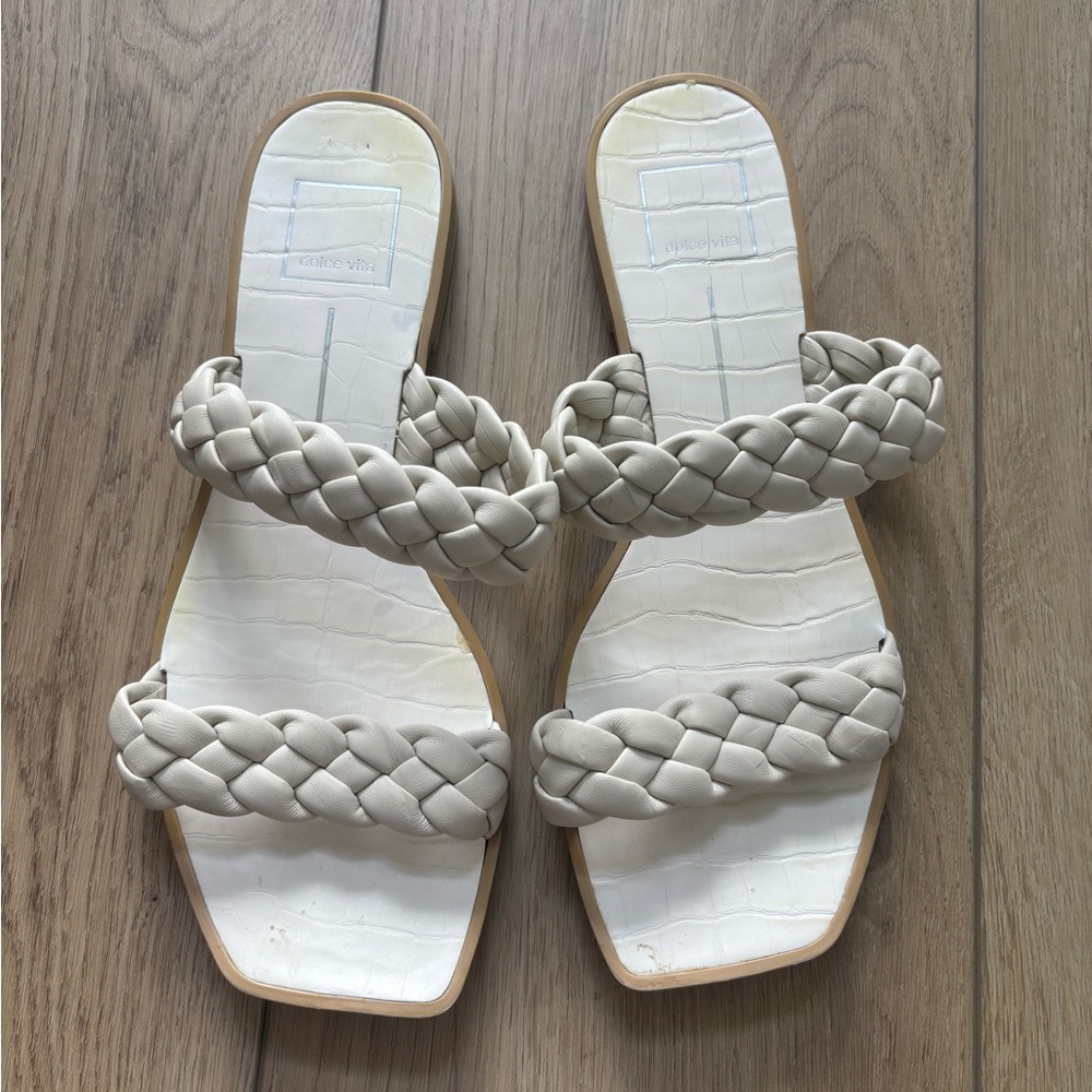 Dolce Vita Cream Braided Strap Sandals